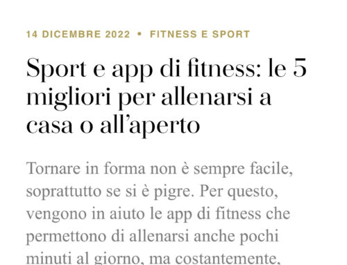 IO DONNA – Sport e app di fitness: le 5 migliori per allenarsi a casa o all’aperto